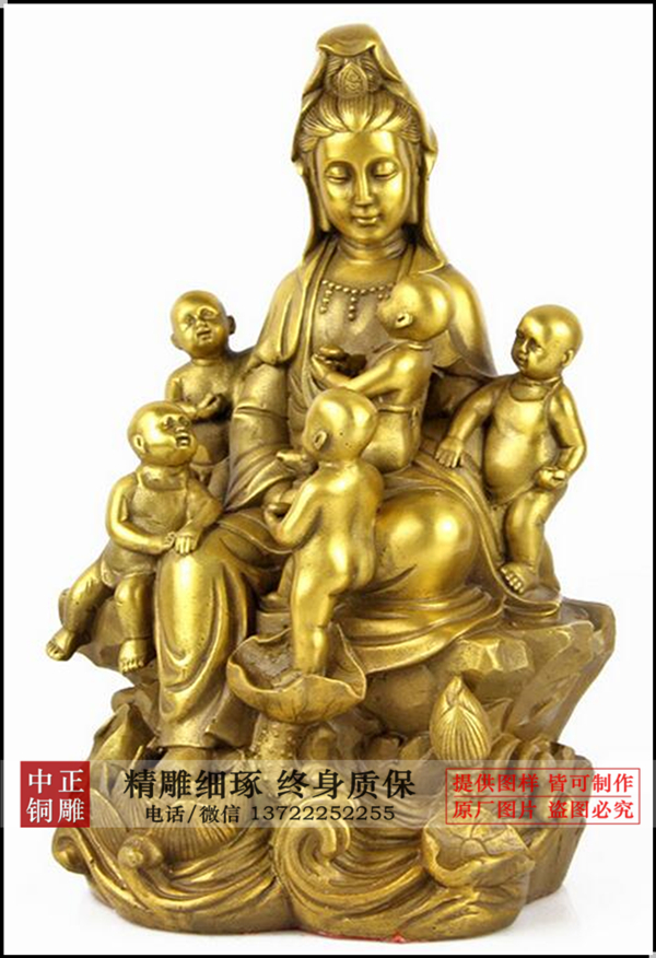 送子觀音銅佛像