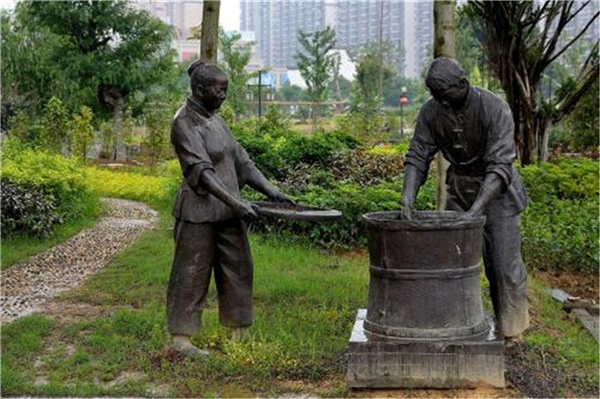 仿銅茶文化雕塑