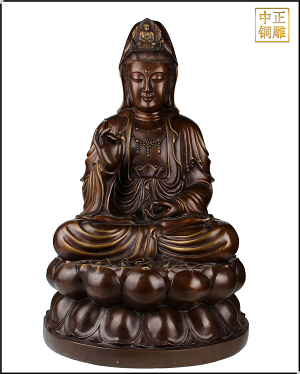 純銅觀音菩薩擺件