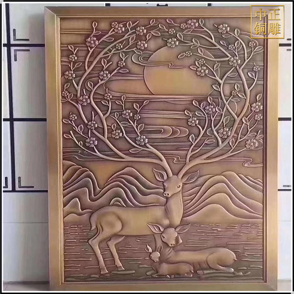 小鹿銅浮雕壁畫