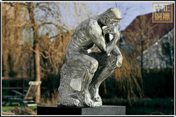 沉思室外人物鑄銅雕塑