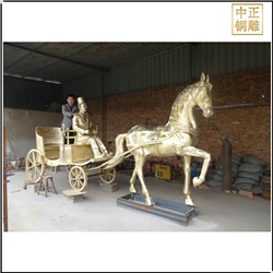 鎏金銅馬車(chē)雕塑