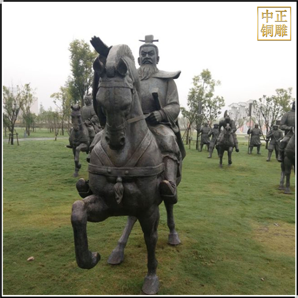 曹操騎戰(zhàn)馬銅雕塑鑄造