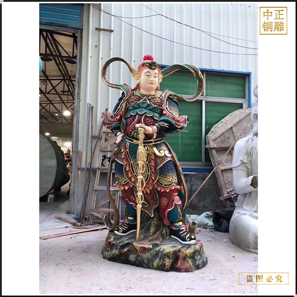 彩繪鎏金韋陀神將批發(fā)