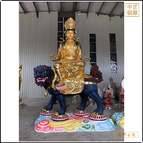 2米鑄文殊普賢佛像銅佛像