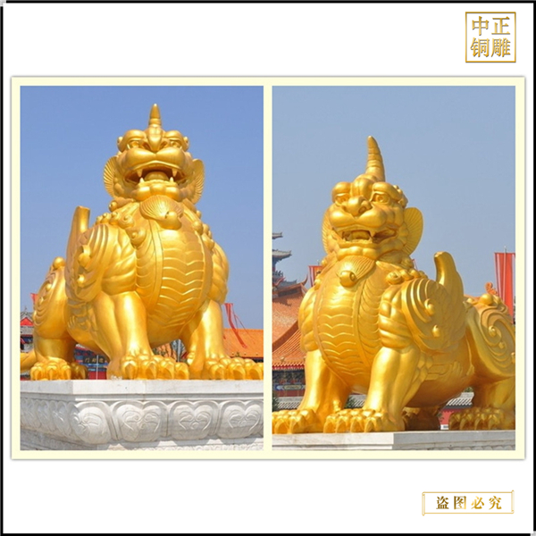 室外大型銅貔貅雕塑生產(chǎn)加工