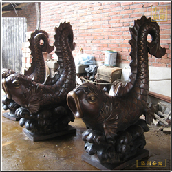 室外廣場(chǎng)銅魚擺件鑄造
