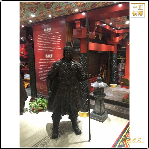 景區(qū)拿劍槍人物銅雕塑