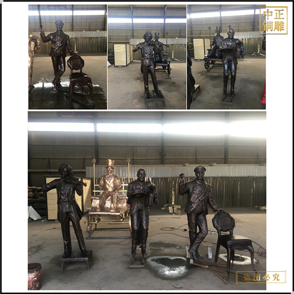 步行街賣(mài)藝人物雕塑鑄造