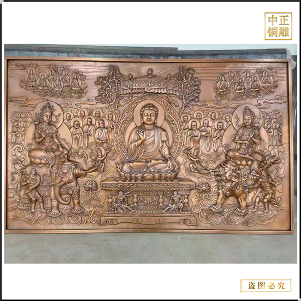 寺廟銅浮雕壁畫(huà)墻