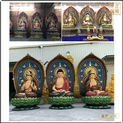 貼金坐式西方三圣佛像廠(chǎng)家