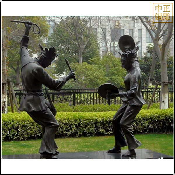 園林廣場(chǎng)扭秧歌人物雕塑