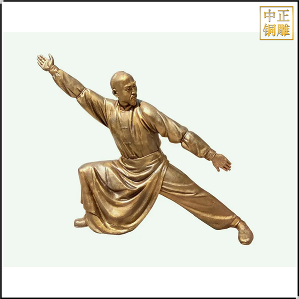 古代人物打太極銅雕塑