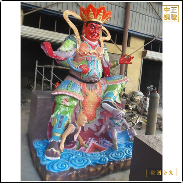 四大天王銅神像彩繪佛像