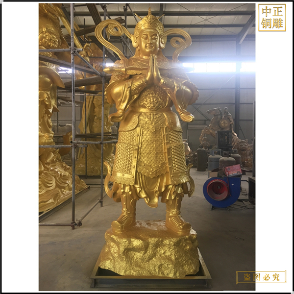 貼金韋馱佛像鑄造