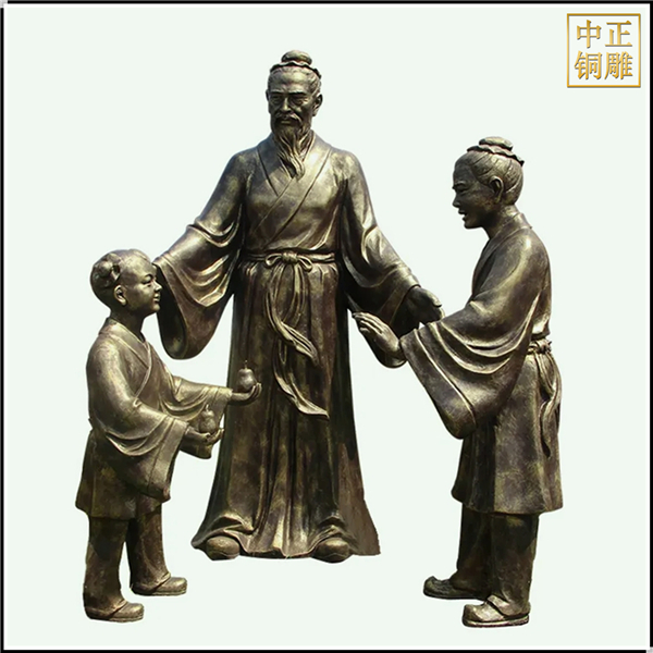 鑄銅孔融讓梨校園人物雕塑