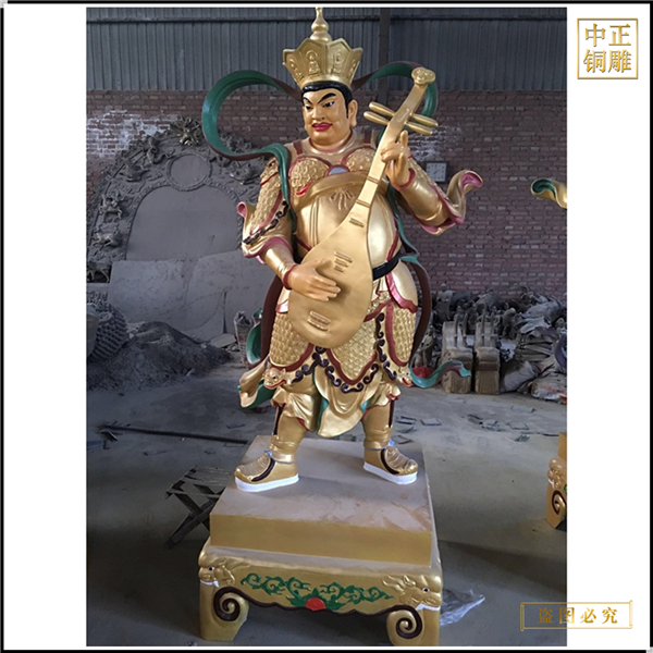 純銅鎏金四大天王佛像