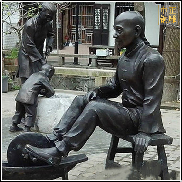 室外中醫(yī)碾藥景觀銅像