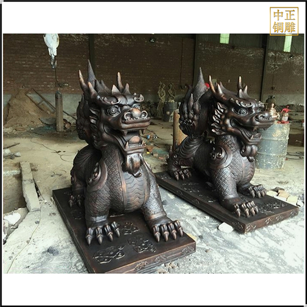 室外景觀(guān)銅獬豸雕塑擺件