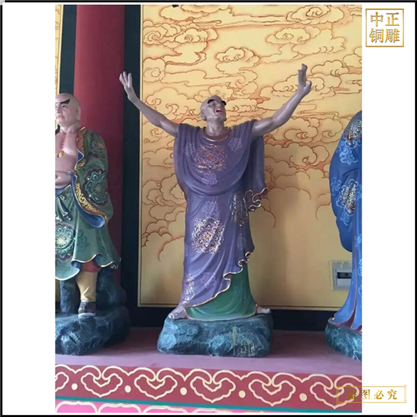 寺廟十八羅漢銅佛像