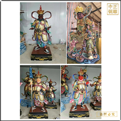 1.8米彩繪四大天王銅佛像